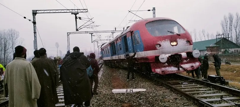 Jammu and Kashmir: Train derails in Mazhama area of Budgam district, no injuries reported