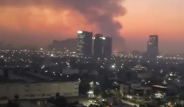 Watch: Huge fire breaks out in Delhi’s Badarpur, visible several km away from Noida too