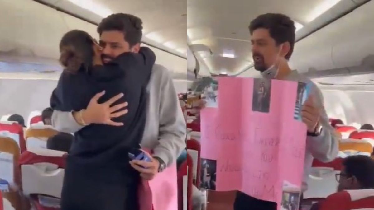 Man proposes his girlfriend mid-air on Air India flight to Mumbai, video goes viral