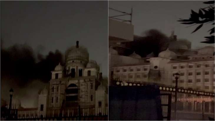 Huge fire breaks out inside under-construction secretariat building in Hyderabad, 10 fire tenders at spot