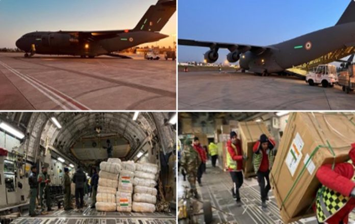 Seventh C-17 flight delivers 23 tons of relief materials to earthquake-hit Syria, Turkey under Operation Dost