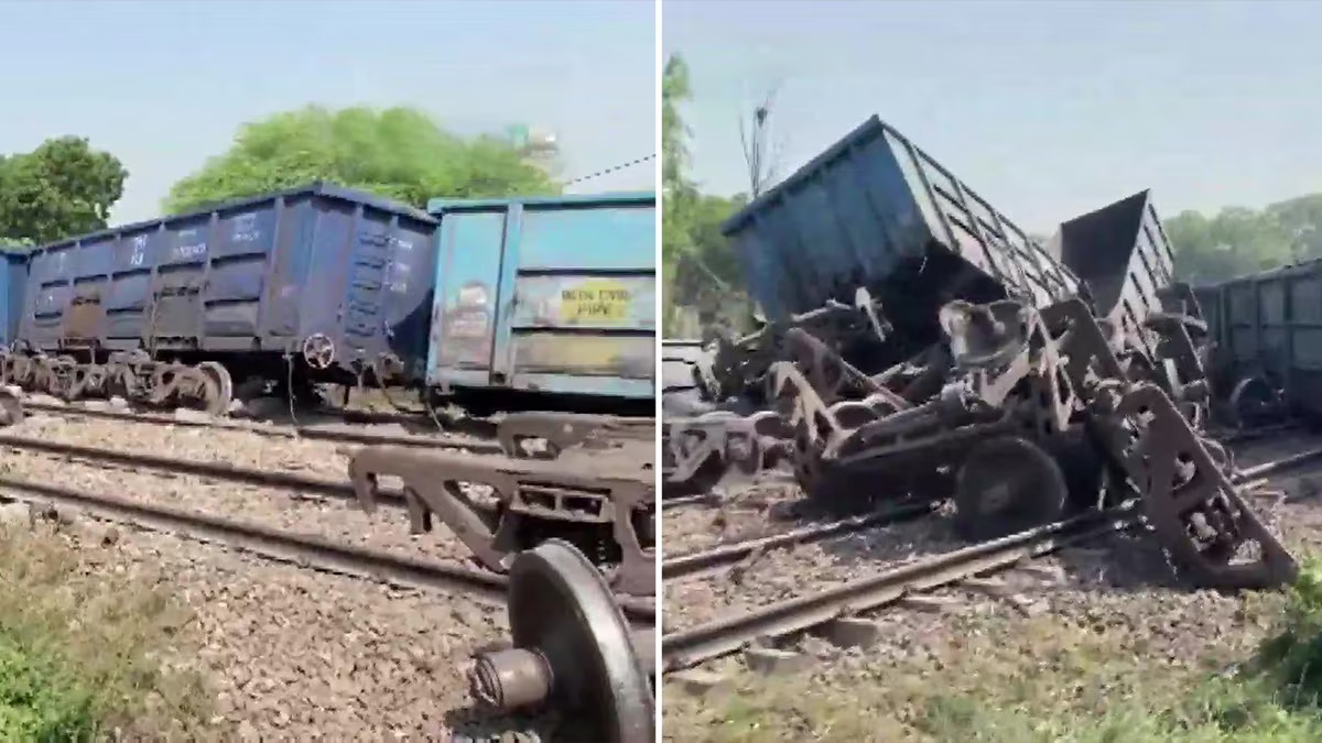 Bihar: 13 Wagons of a goods train derails between Pahleja and Karabandia railway station in Rohtas