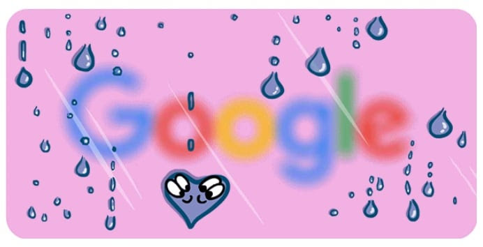 Valentine’s Day today: Google Doodle Celebrates Love Day with Animated Rain Drops That Join to Become Heart