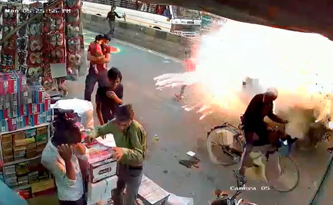 Greater Noida: One dead after e-rickshaw filled with crackers explodes during Jagannath yatra | Watch