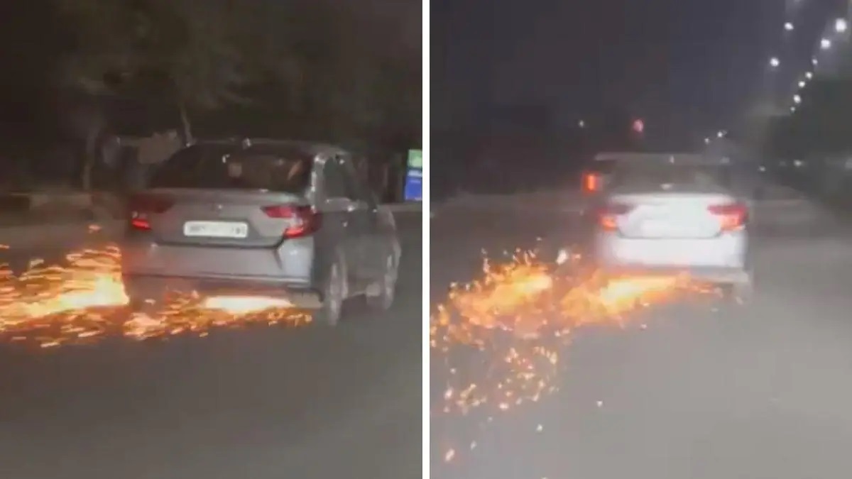 Gurgaon accident: Speeding car hits bike and then dragged it for 4 km, narrow escape for biker