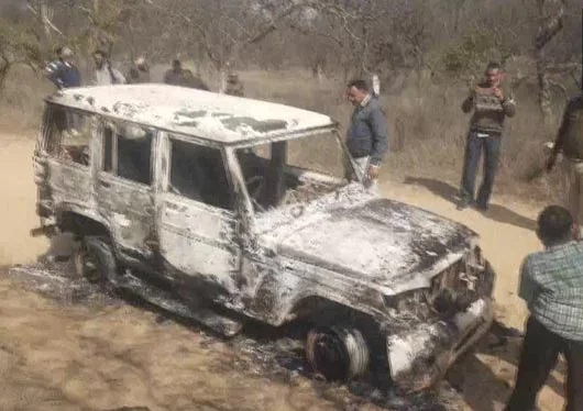 Burnt Bolero and two skeletons found in Haryana, family accuses Bajrang Dal of kidnapping and murder