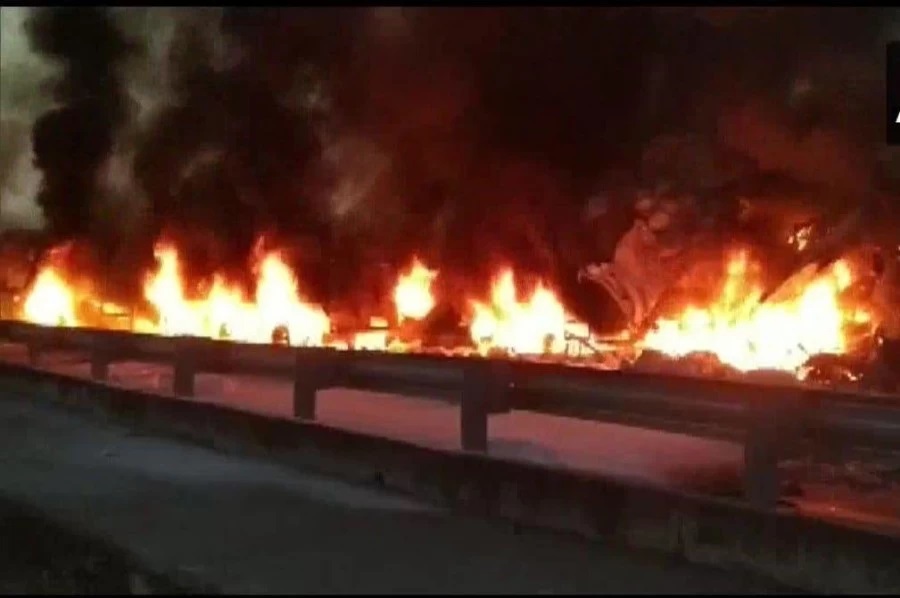 Rajasthan: Fire broke out after tanker and trailer collided head-on in Ajmer; 4 Dead