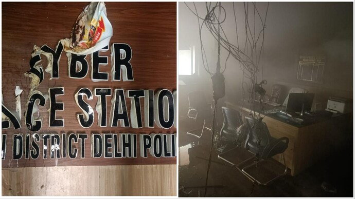 Delhi: Huge fire breaks out on the top floor of cyber crime police station in Rohini; 5 Fire tenders on the spot