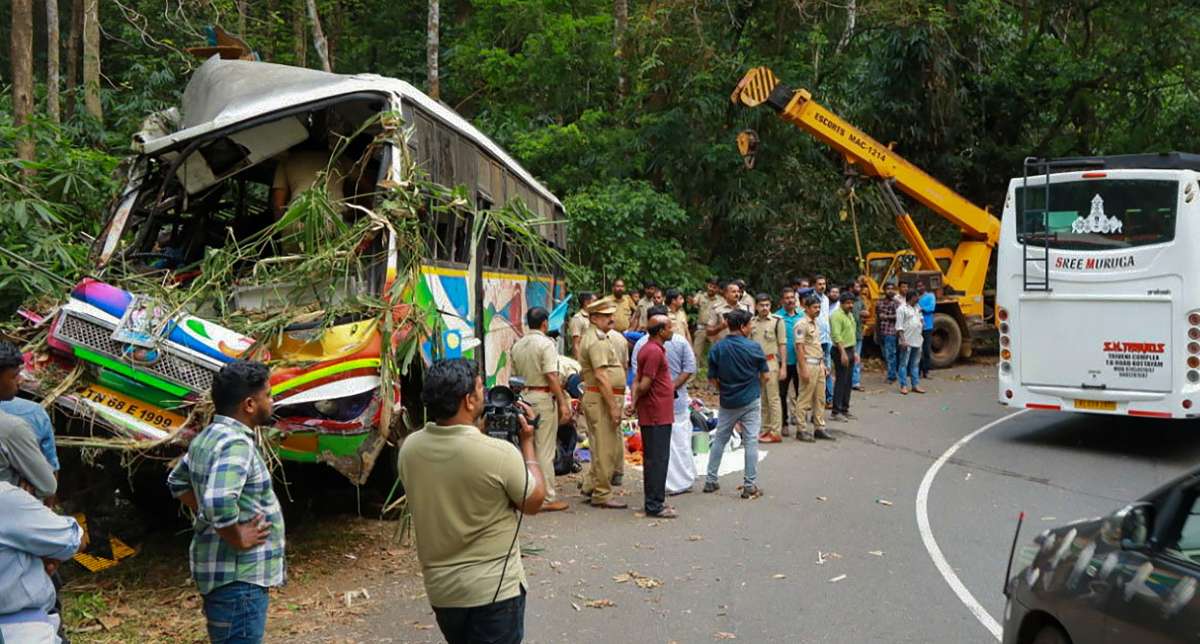 Kerala: 64 Injured after bus carrying Sabarimala pilgrims from Tamil Nadu falls into a deep pit in Pathanamthitta