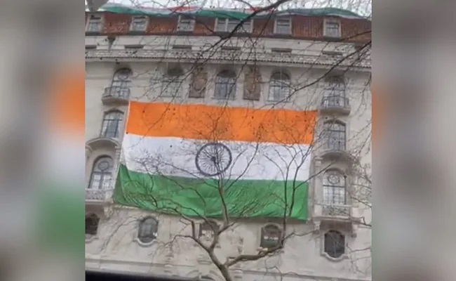 Huge National flag adorns Indian High Commission building in UK amid new protests by Khalistan supporters