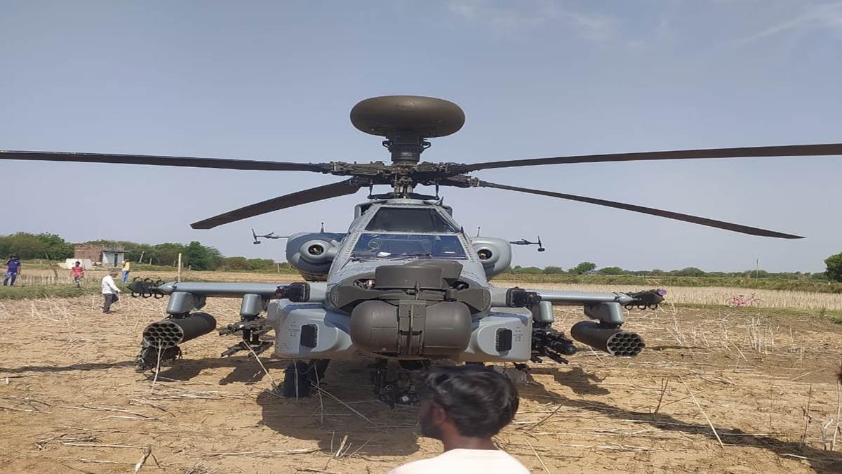 Air Force’s Apache combat helicopter makes crash landing in MP’s Bhind; Pilot safe