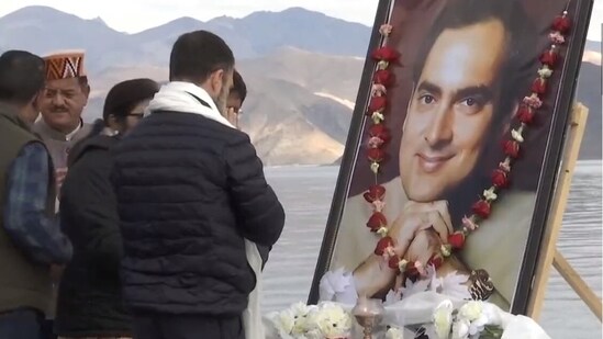 Rahul Gandhi Honors Father Rajiv Gandhi at an Altitude of 14,270 Feet in Ladakh Today