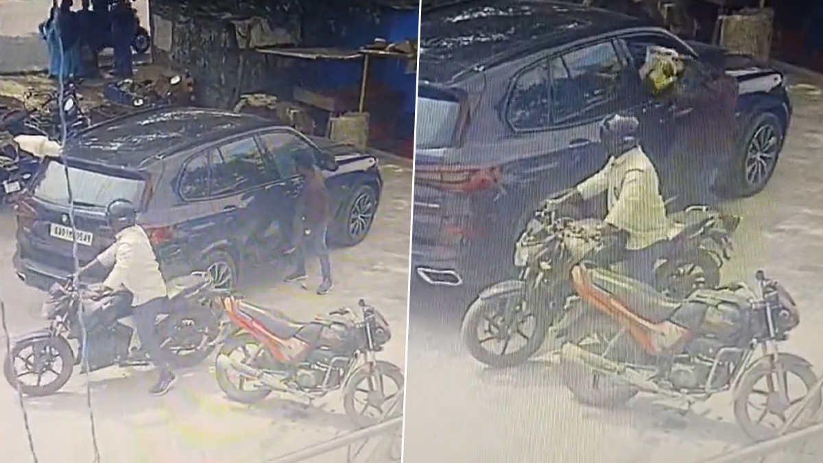 Watch: Two bike-borne robbers breaks into parked BMW SUV in Bengaluru, flee with ₹ 14 Lakh cash