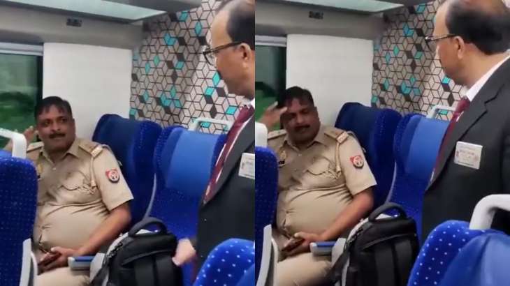 UP cop travels in Vande Bharat without ticket, engages into heated altercation with TTE | WATCH