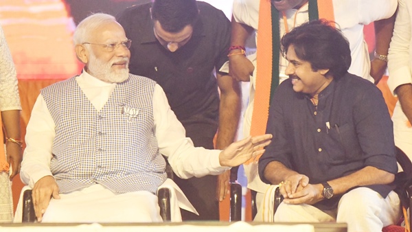 PM Narendra Modi and Pawan Kalyan Share Stage in Telangana Ahead of Assembly Election