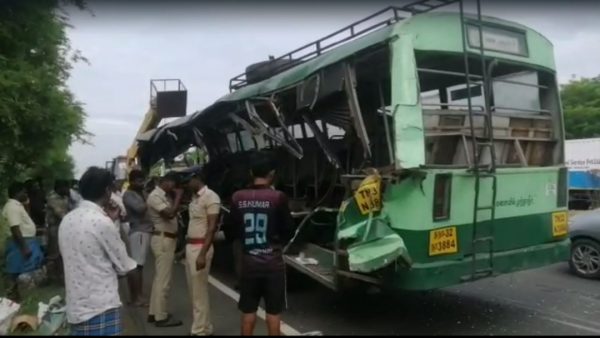 Tamil Nadu: Five people dead, 60 injured after bus collides with private vehicle in Tirupattur