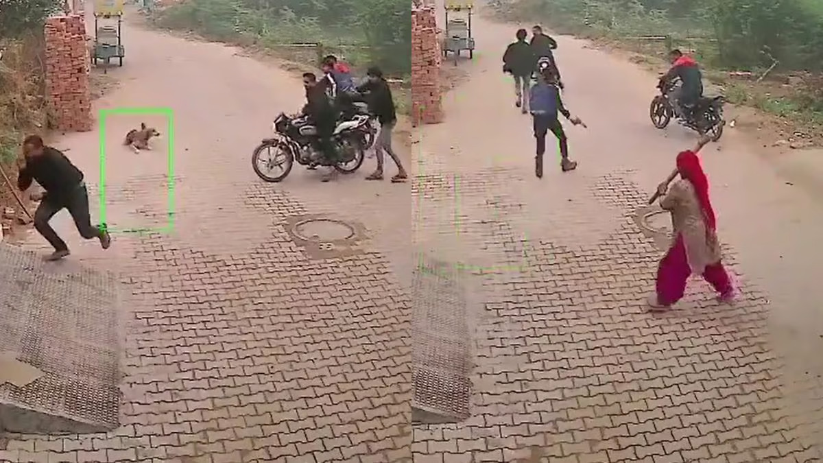 On CCTV: Bike-borne men opened fire on man standing outside his house in Haryana, life saved by woman