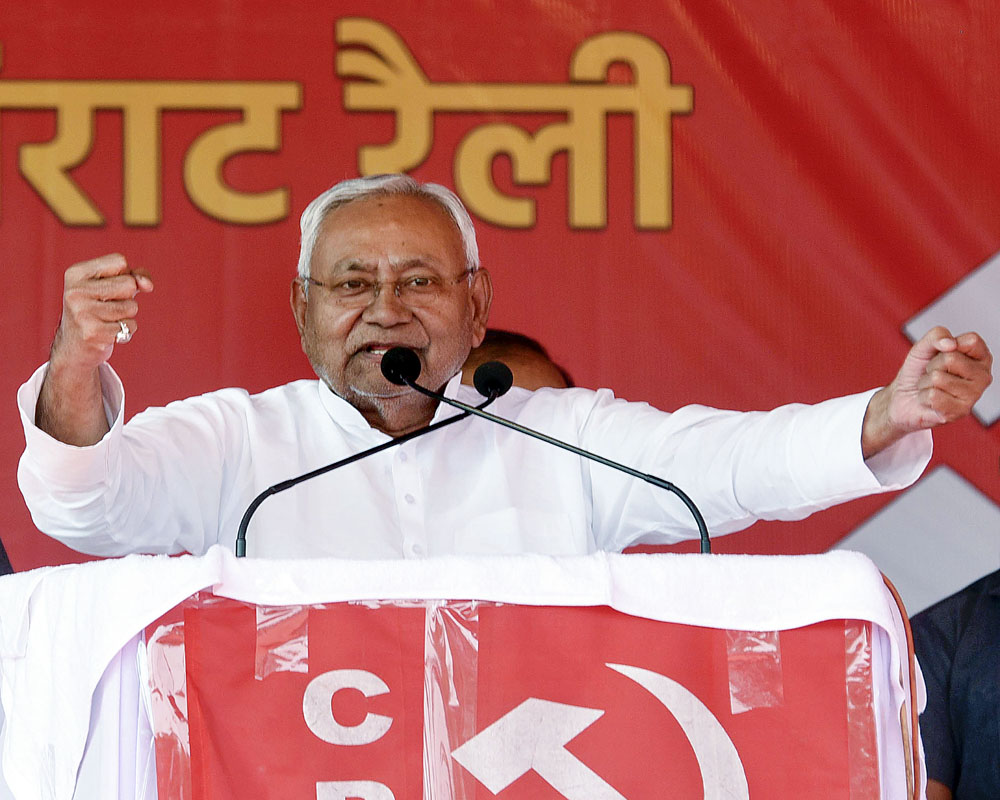 At a CPI rally in Patna, Nitish Kumar accuses the Congress of India’s slowdown
