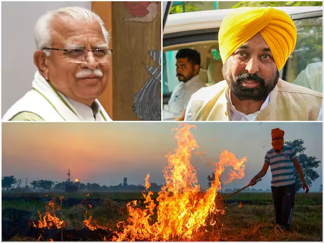Haryana CM Khattar Advises Punjab to Tackle Stubble Burning, Sparks Political Exchange