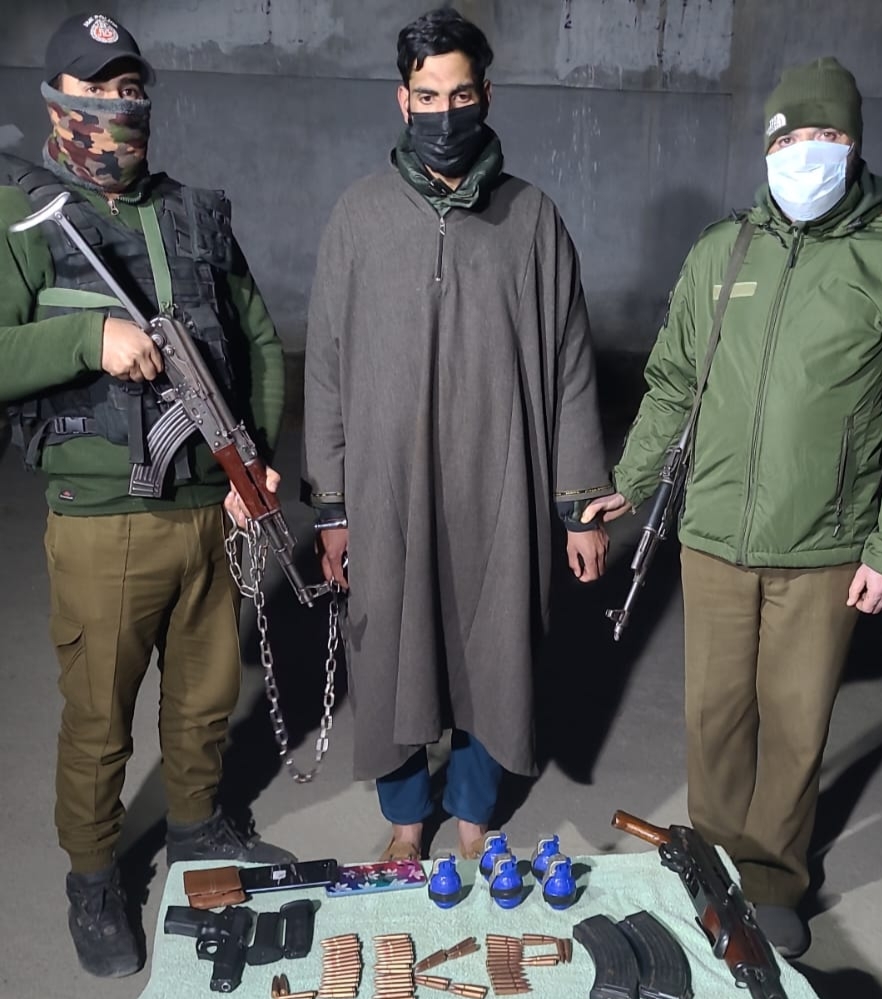 Hybrid Terrorist Arrested in Pulwama: Arms, Ammunition Seized in Jammu and Kashmir