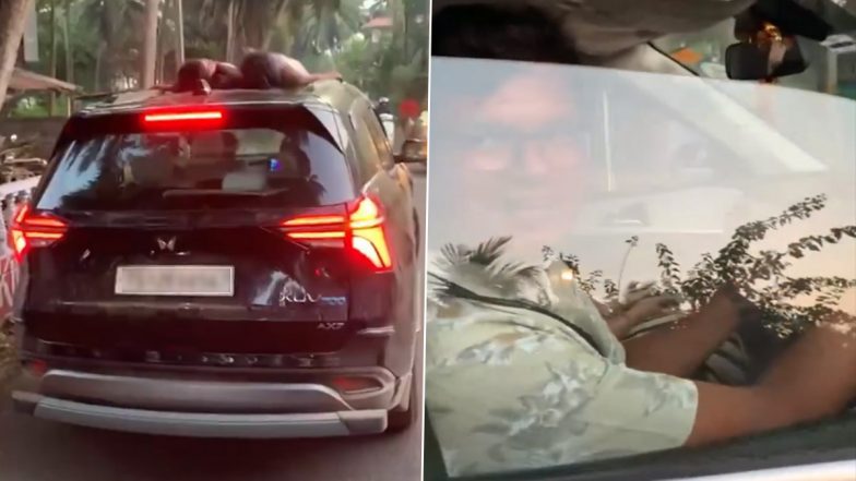 Tourist in Goa drives SUV with kids sleeping on its roof sparks outrage | Watch viral video