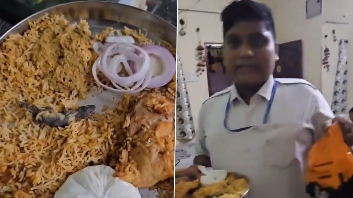 Hyderabad family stunned after found dead lizard in Zomato-ordered chicken biryani; Viral video