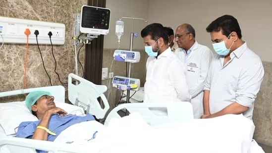 Telangana CM Revanth Reddy Visits Former CM KCR at Hospital, Inquires about Well-being