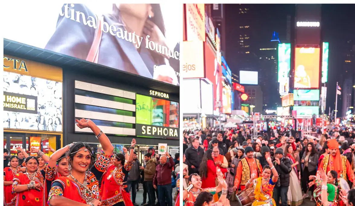 WATCH: Indian diaspora perform ‘Garba’ at NY Times Square to mark its inclusion in UNESCO heritage list