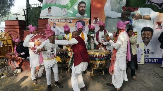 Congress Takes Early Lead Over BRS in Telangana Elections, Celebrations Erupt