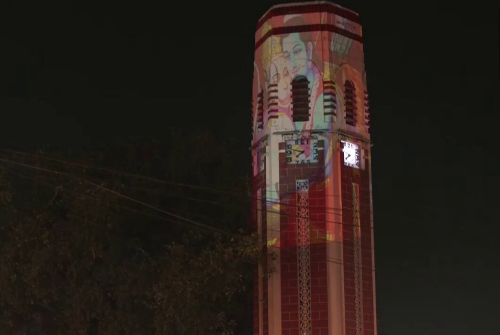 Dehradun’s Clock Tower Illuminated by Spectacular Display of Lord Ram’s Images
