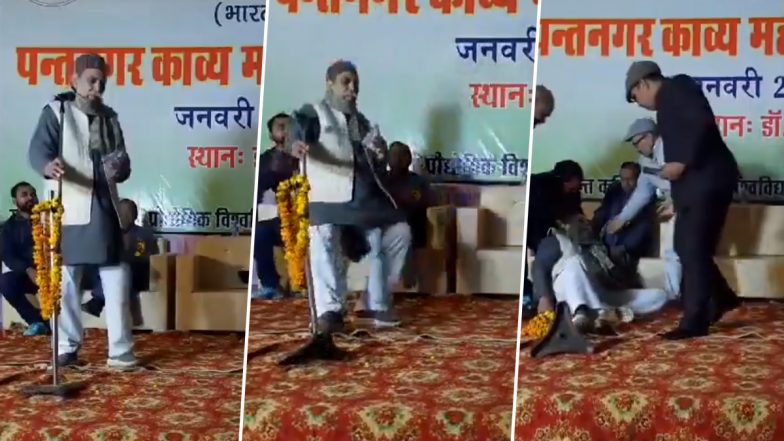 Elderly poet suffers heart attack, collapses on stage during performance in Uttarakhand | Watch