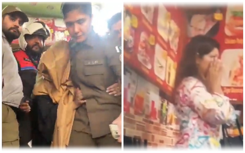Pak woman rescued by cop after being mobbed for wearing attire with Arabic prints | Watch