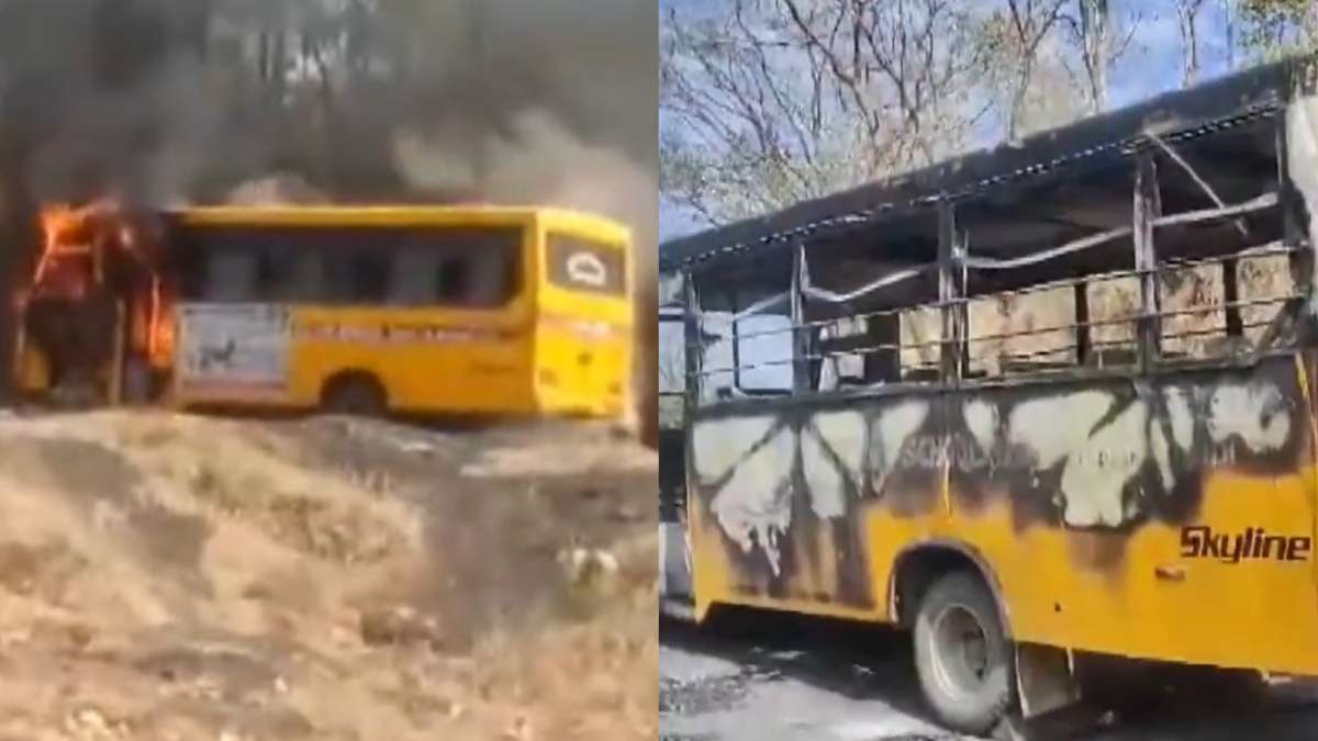 Gujarat: School bus catches fire on the way to Wilson Hills in Valsad; No injuries reported