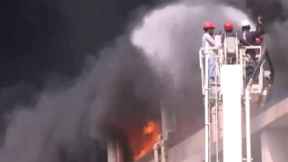 A massive fire breaks out at Vallabh Bhavan State Secretariat in Bhopal, Madhya Pradesh