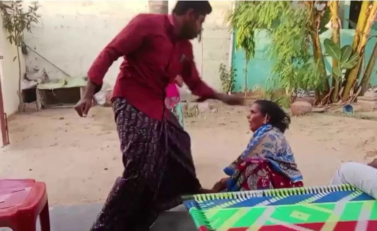 Andhra Pradesh: Man drags, slaps, kicks his parents over property dispute; arrested