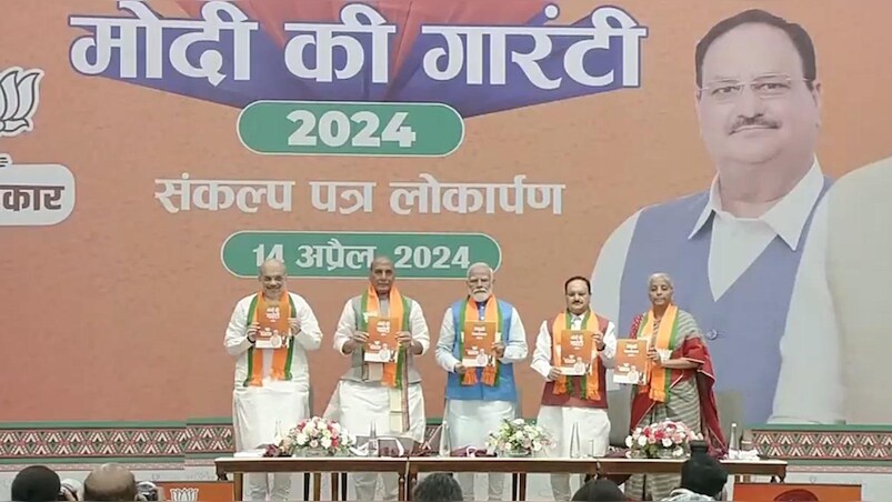 BJP releases its manifesto ‘Sankalp Patra’ in presence of PM Modi for Lok Sabha Polls 2024