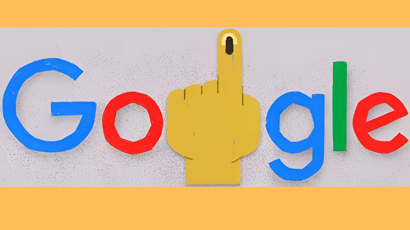 Google doodle marks start of 1st phase Lok Sabha elections 2024 with index finger voting symbol