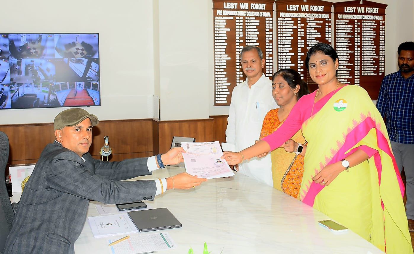 Andhra Pradesh : YS Sharmila Enters Electoral Fray, Files Nomination for Kadapa Lok Sabha Seat