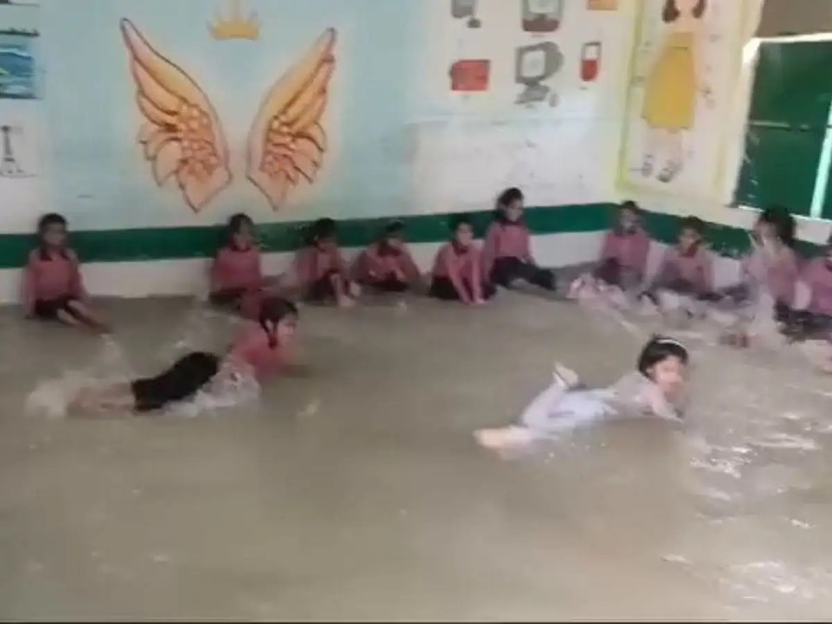 WATCH: UP classroom converts into swimming pool to combat scorching heatwave