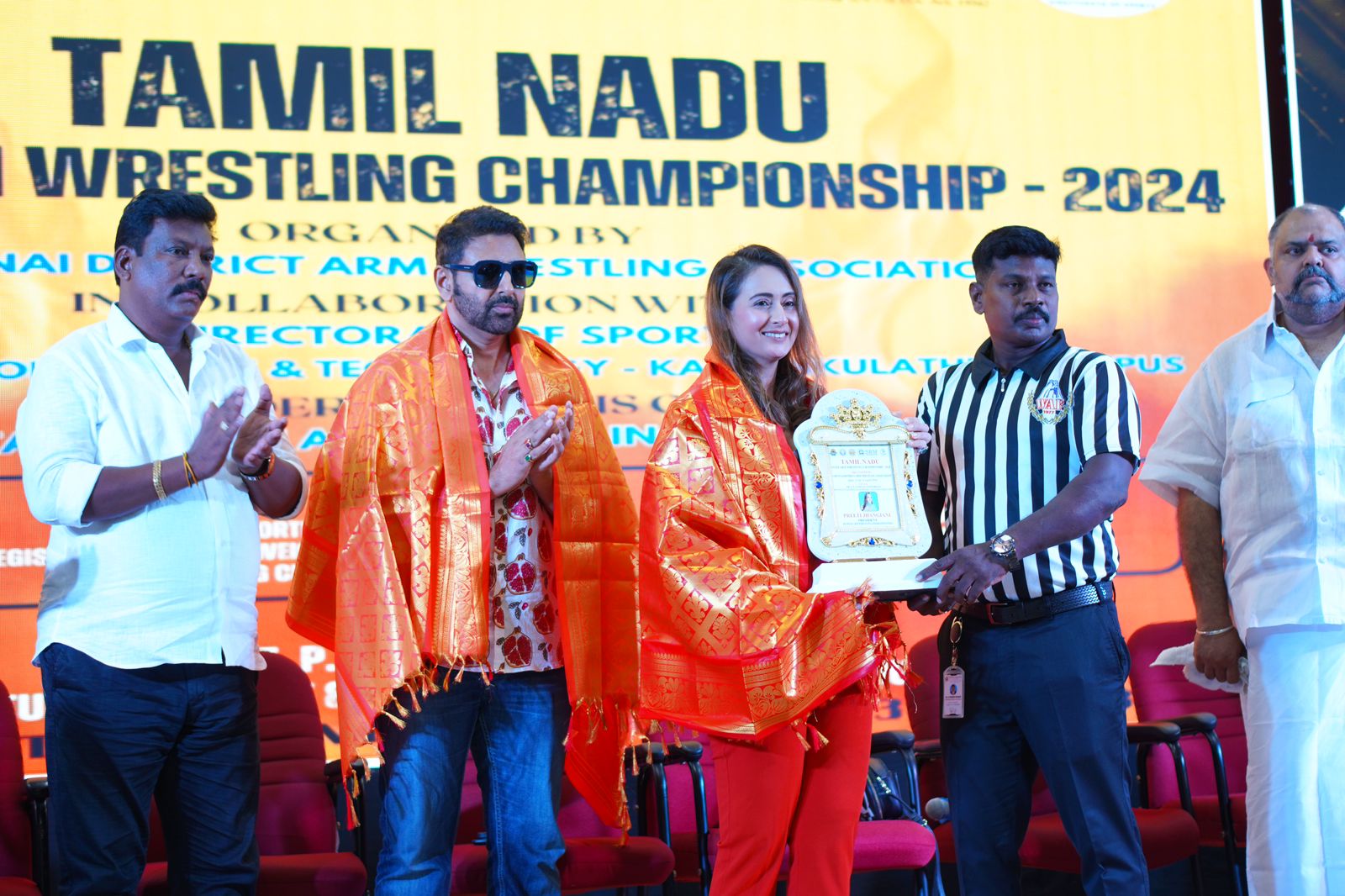 Watch: Parvin Dabas bestowed with special honour, launches Armwrestling table at TN State Armwrestling Championship 2024
