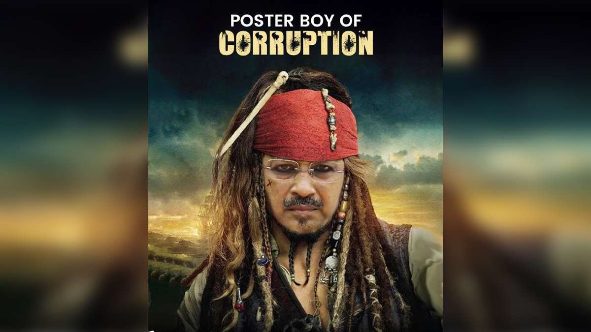Delhi BJP Unveils Poster Labeling Arvind Kejriwal as “Poster Boy of Corruption”