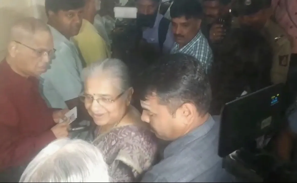 Sudha Murty Shares Heartwarming Story as Narayana Murthy Votes Despite Illness