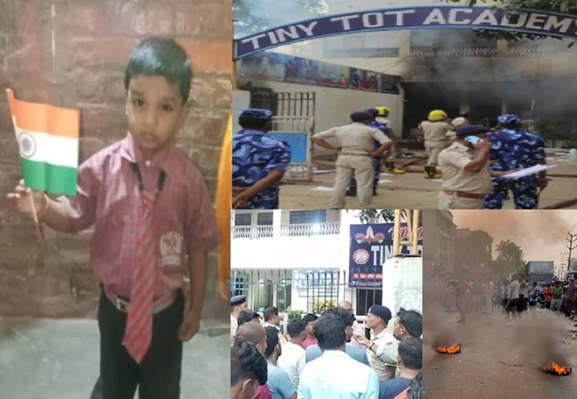 4-Years-old child found dead at Patna school; Angry people set fire after vandalism