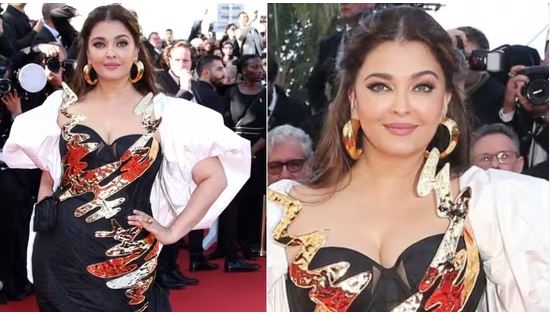 Cannes Film Festival: Aishwarya Rai Shines at Cannes in Falguni Shane Peacock's Black-Golden Gown