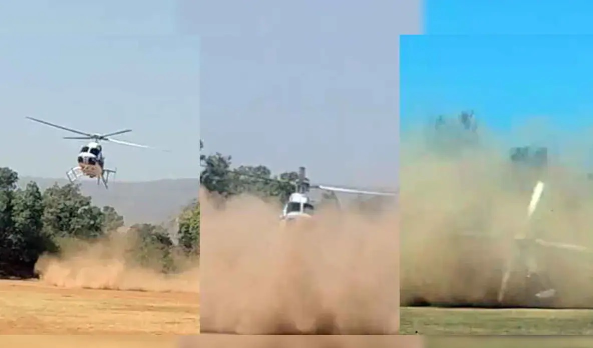 Watch: Helicopter to retrieve Shiv Sena leader (UBT) Sushma Andhare crashes in Raigad, Maharashtra