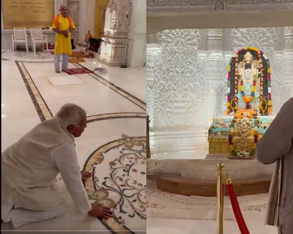 Kerala Governor Arif Mohammad Khan bows at Ayodhya’s Ram Temple