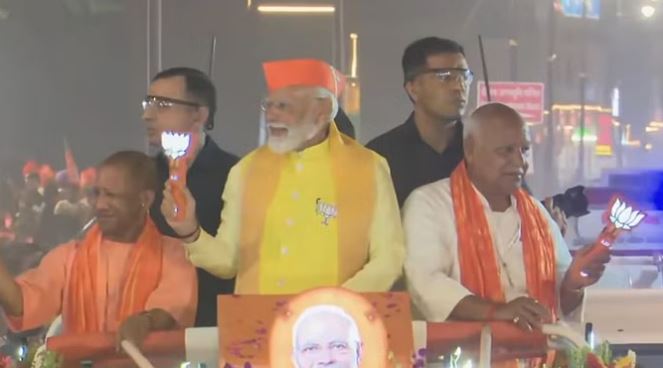 LS Elections 2024: PM Modi holds mega roadshow rally to strengthen Hindutva after prayers in Ayodhya | Watch