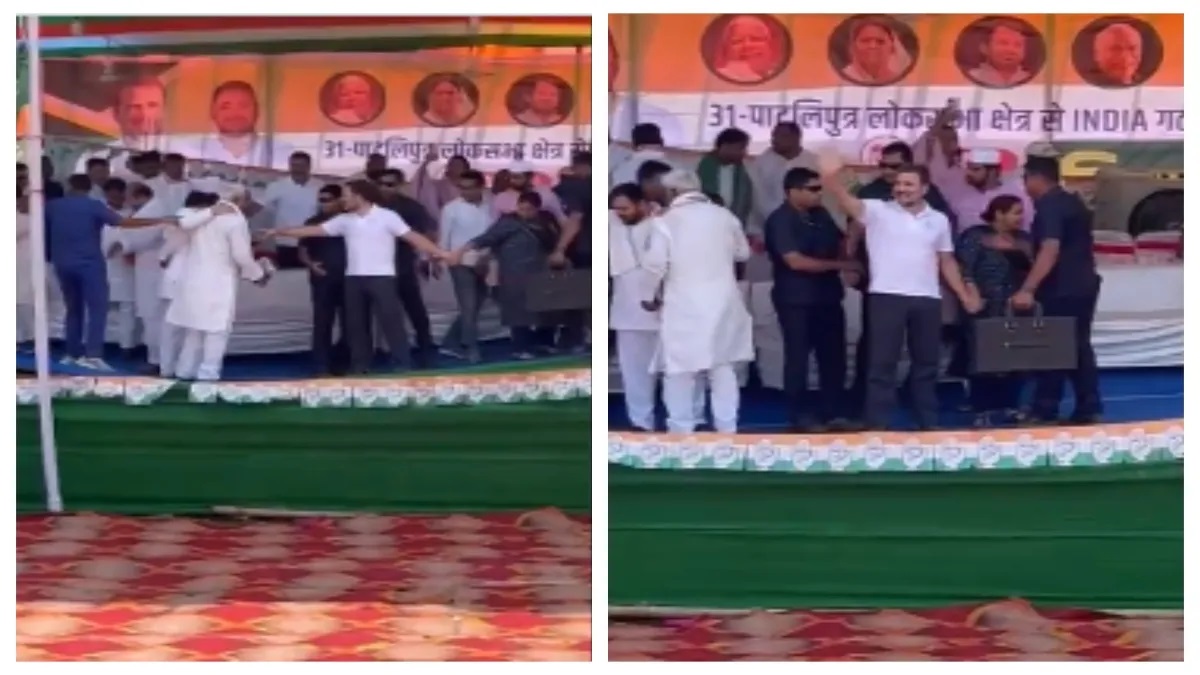 Stage collapses during Rahul Gandhi’s INDIA Bloc’s Bihar Rally With Misa Bharti; escape unhurt