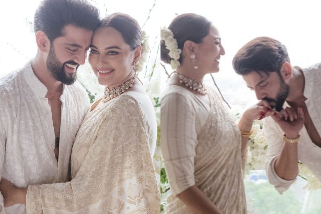 Sonakshi Sinha ties knot with Zaheer Iqbal in an intimate ceremony. See First Wedding Pics